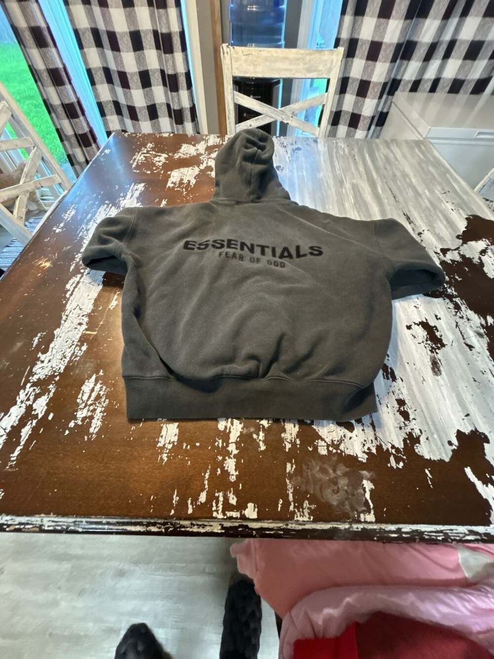 Fear of God Essentials Pullover Fleece Logo Hoodie Dark Grey